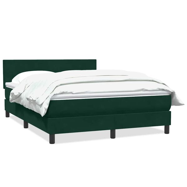vidaXL Sommier &agrave; lattes de lit et matelas vert fonc&eacute; 160x220cm velours