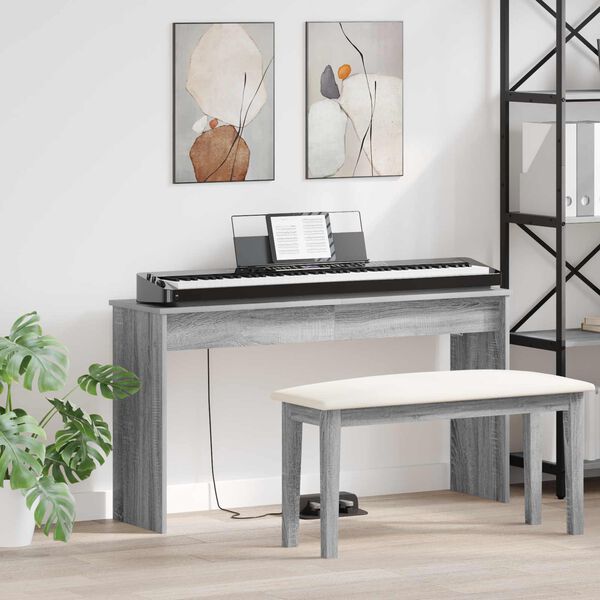 vidaXL Stand de clavier Gris Sonoma 120 x 32 x 64 cm Bois d'ing&eacute;nierie