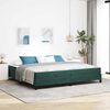 vidaXL Lit &agrave; ressorts avec matelas Vert fonc&eacute; 200 x 200 cm tissu