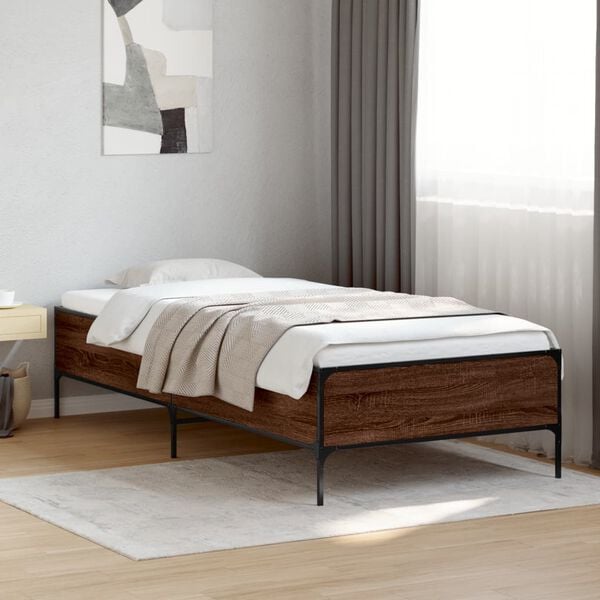 vidaXL Cadre de lit sans matelas ch&ecirc;ne marron 90x190 cm