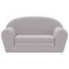 vidaXL Canap&eacute;-lit pour enfants &agrave; 2 places Gris clair Peluche douce