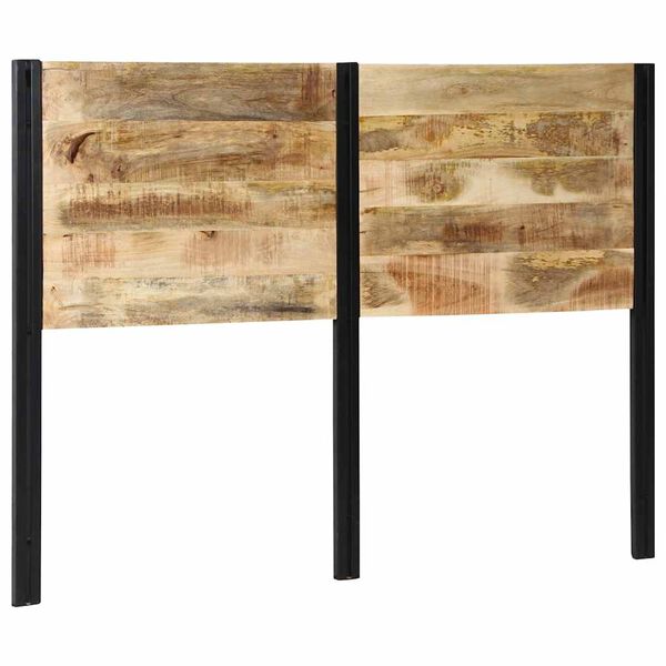 vidaXL T&ecirc;te de lit 140 cm bois massif manguier et fer