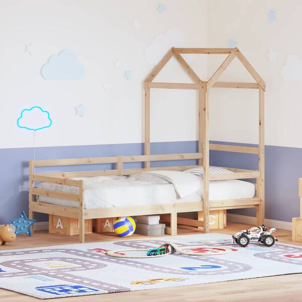 vidaXL Lit de jour avec toit sans matelas 90x190 cm bois massif