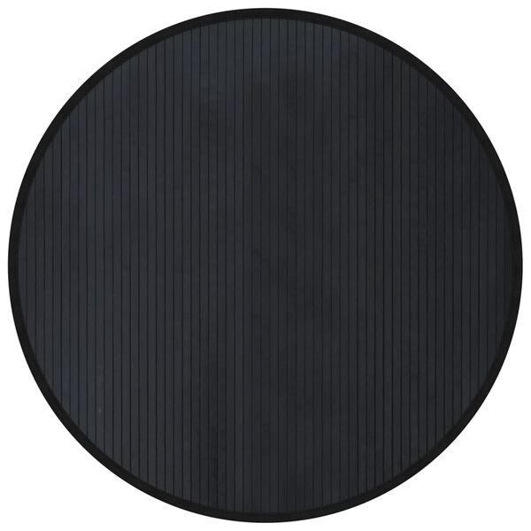 vidaXL Tapis rond noir 100 cm bambou