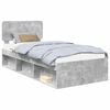 vidaXL Cadre de lit avec t&ecirc;te de lit Gris B&eacute;ton 90 x 190 cm Pin massif