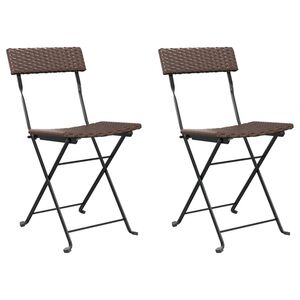 vidaXL Chaises de bistrot pliantes lot de 2 R&eacute;sine tress&eacute;e et acier