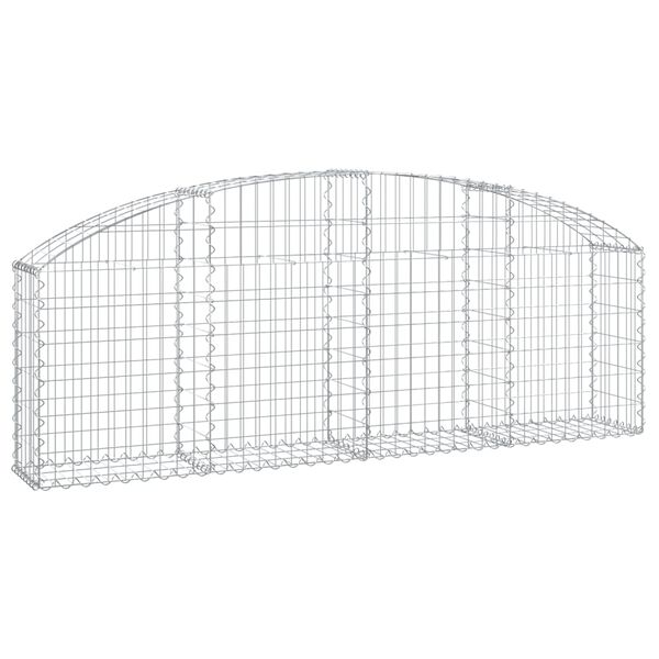 vidaXL Panier de gabions arqué 200x30x60/80 cm Fer galvanisé
