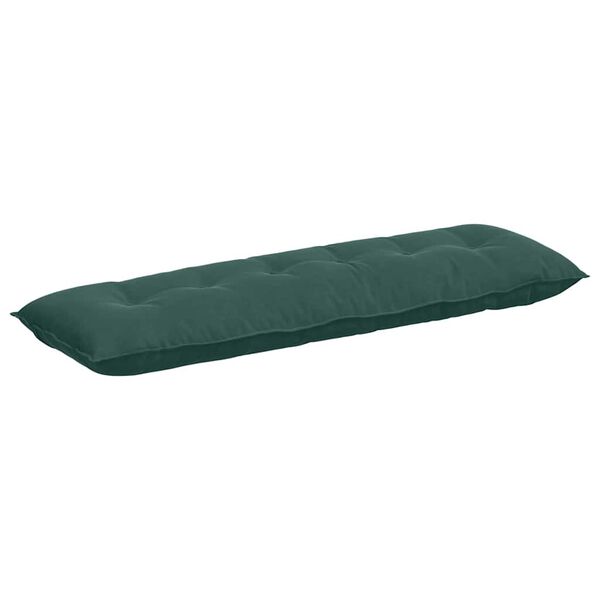 vidaXL Coussin de Dos Vert fonc&eacute; 160 x 50 cm Tissu en velours c&ocirc;tel&eacute;