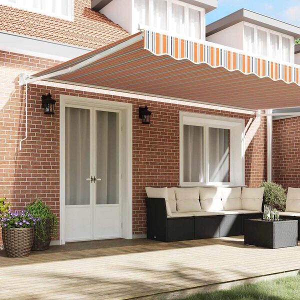 vidaXL Auvent Rétractable Multicolore 500 × 300 cm Tissu et Métal