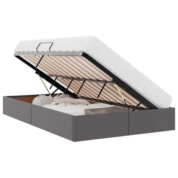 vidaXL Lit de Rangement avec matelas Gris 120 x 200 cm Faux cuir