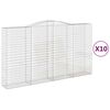 vidaXL Paniers &agrave; gabions arqu&eacute;s 10 pcs 400x50x220/240 cm Fer galvanis&eacute;