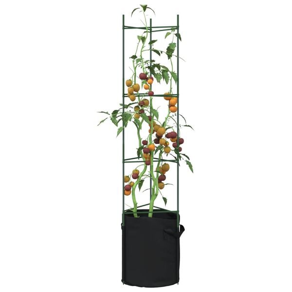 vidaXL Cages &agrave; tomates avec sacs &agrave; plantes 6 pcs 154 cm acier et PP