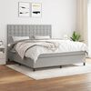 vidaXL Sommier &agrave; lattes de lit avec matelas Gris clair 160x200cm Tissu