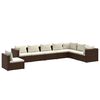 vidaXL Salon de jardin 8 pcs avec coussins R&eacute;sine tress&eacute;e Marron