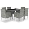 vidaXL Ensemble &agrave; Manger de jardin 7pcs R&eacute;sine tress&eacute;e Anthracite gris