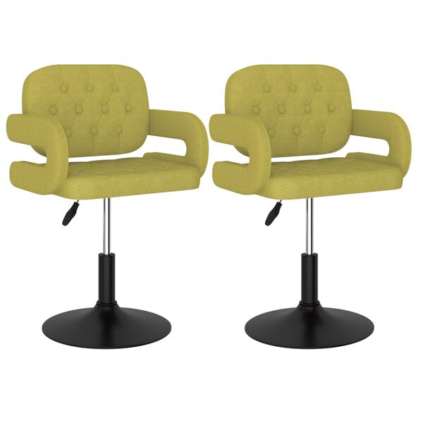 vidaXL Chaises pivotantes &agrave; manger lot de 2 vert tissu