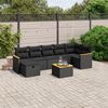 vidaXL Salon de jardin 7 pcs avec coussins noir r&eacute;sine tress&eacute;e
