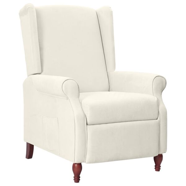 vidaXL Fauteuil inclinable Beige Tissu microfibre