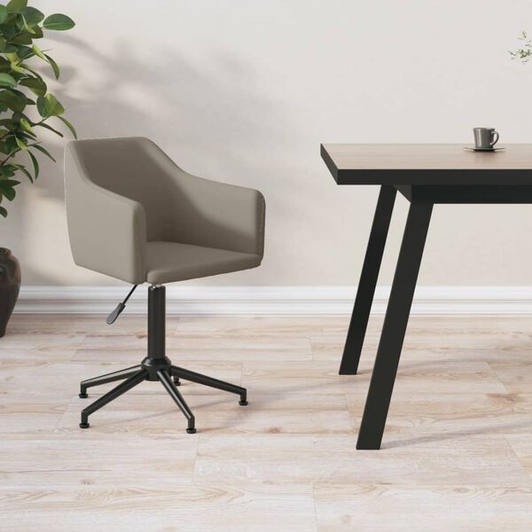 vidaXL Chaise pivotante de salle &agrave; manger Gris clair Velours