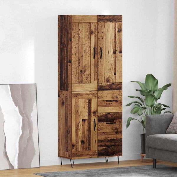vidaXL Haut Armoire Bois Ancien 69,5 x 34 x 180 cm Bois d'ing&eacute;nierie