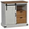 vidaXL Buffet HALDEN porte coulissante blanc 80x40x80 cm bois massif