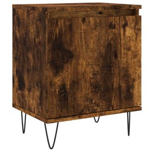 vidaXL Table de chevet ch&ecirc;ne fum&eacute; 40x30x50 cm bois d'ing&eacute;nierie