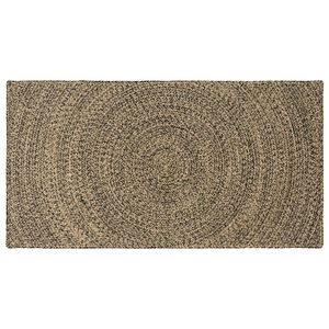 vidaXL Tapis de surface Naturel et noir 80 x 150 cm Jute