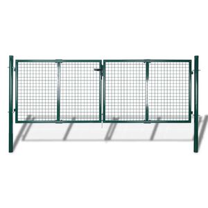 vidaXL Portail de cl&ocirc;ture en acier 300x100 cm vert
