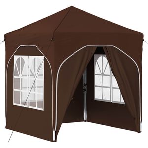 vidaXL Tente de f&ecirc;te pop-up 192 x 192 x 245 cm Marron