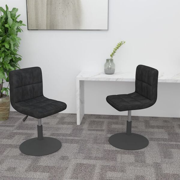 vidaXL Chaises pivotantes &agrave; manger lot de 2 noir velours