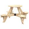 vidaXL Table de pique-nique pour 4 enfants avec parasol rond sapin