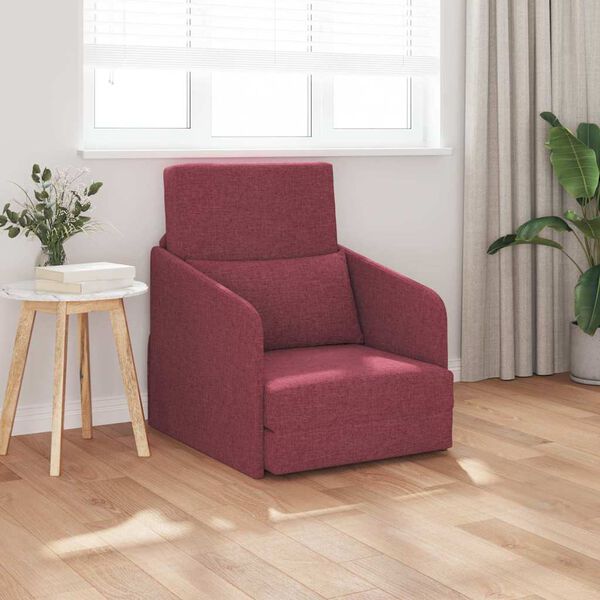 vidaXL Canapé-Lit Bordeaux 65 x 80 x 83 cm Velours