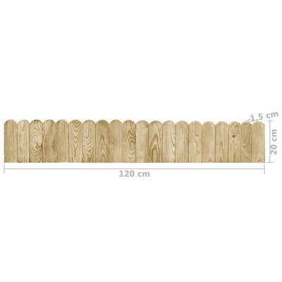 vidaXL Rouleaux de bordure 3 pcs 120 cm Bois de pin imprégné