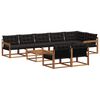 vidaXL Ensemble de canap&eacute;s d'ext&eacute;rieur 9 pcs Naturel et Noir
