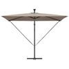vidaXL Parasol banane à mât déporté Taupe 294 x 200 x 254 cm