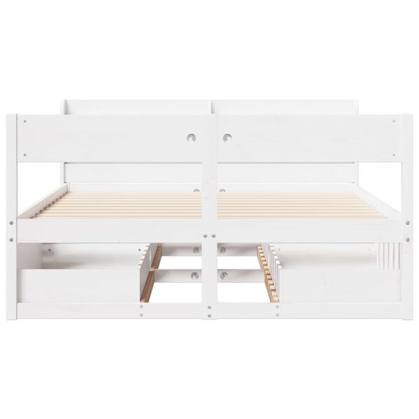 vidaXL Cadre de lit sans matelas blanc 160x200 cm bois de pin massif