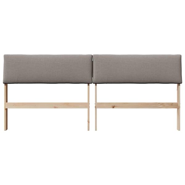 vidaXL T&ecirc;te de lit capitonn&eacute;e Taupe 180 cm Pin massif