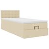 vidaXL Cadre de lit ottoman avec matelas crème 80x200 cm tissu