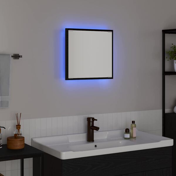 vidaXL Miroir de salle de bain LED Chêne noir 40 x 8,5 x 37 cm