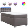 vidaXL Sommier &agrave; lattes de lit avec matelas Gris 90x200 cm Similicuir