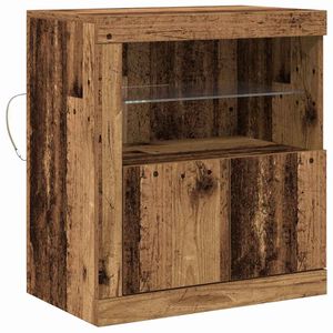 vidaXL Buffet LED Marron 60,5 x 37 x 67 cm Bois d'ing&eacute;nierie