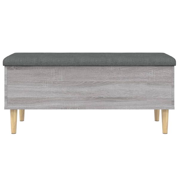 vidaXL Banc de rangement sonoma gris 102x42x46 cm bois d'ing&eacute;nierie