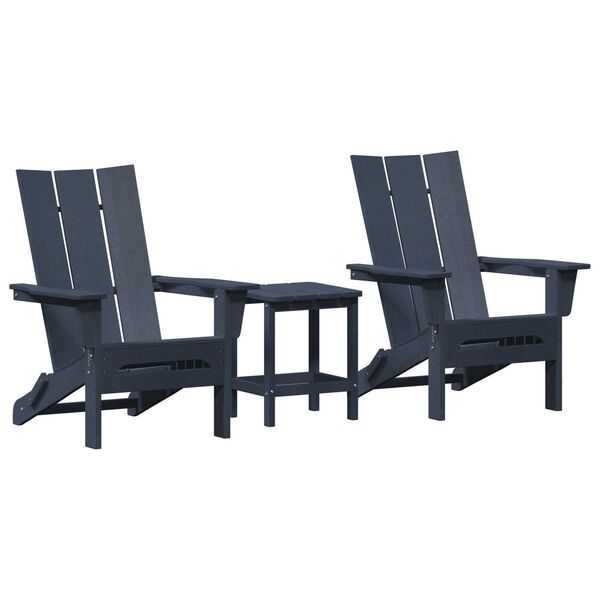 vidaXL Mobilier de jardin lounge 3 pcs Bleu marine 38 x 38 x 46 cm