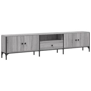 vidaXL Meuble TV &agrave; tiroir sonoma gris 200x25x44 cm bois d'ing&eacute;nierie