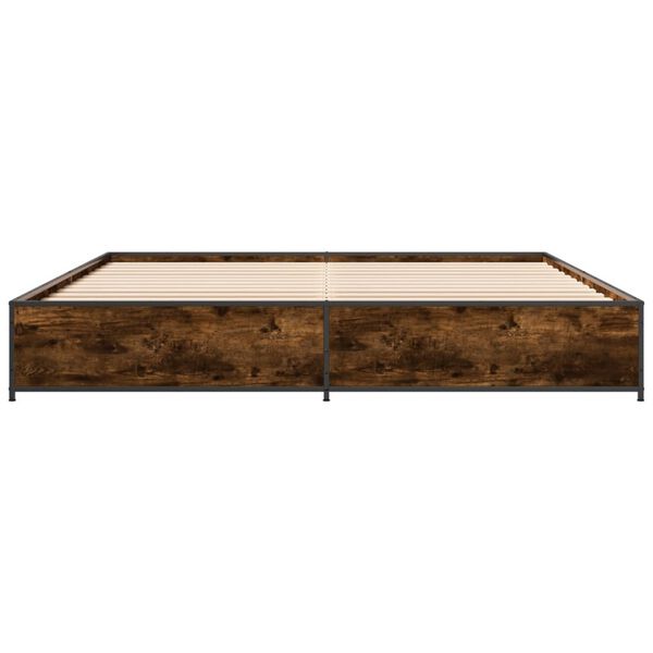 vidaXL Cadre de lit sans matelas chêne fumé 200x200 cm