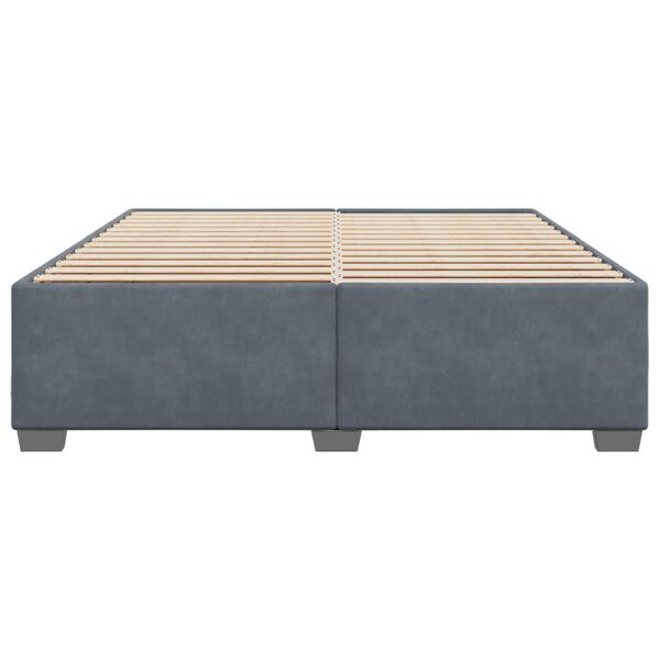 vidaXL Cadre de lit sans matelas gris fonc&eacute; 200x200 cm velours