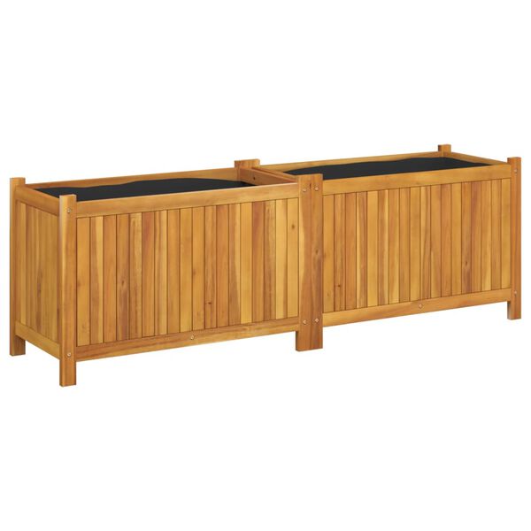 vidaXL Jardini&egrave;re avec doublure 153x38,5x50 cm bois massif d'acacia