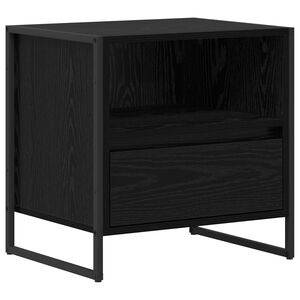 vidaXL Table de chevet Ch&ecirc;ne noir 50 x 39,5 x 50 cm Bois d'ing&eacute;nierie