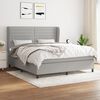 vidaXL Sommier &agrave; lattes de lit avec matelas Gris clair 160x200cm Tissu