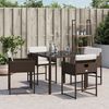 vidaXL Chaises de jardin avec coussins lot de 4 marron r&eacute;sine tress&eacute;e